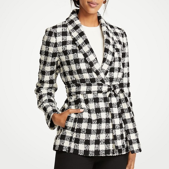 EUC Ann Taylor Checked Coat - Picture 2 of 4